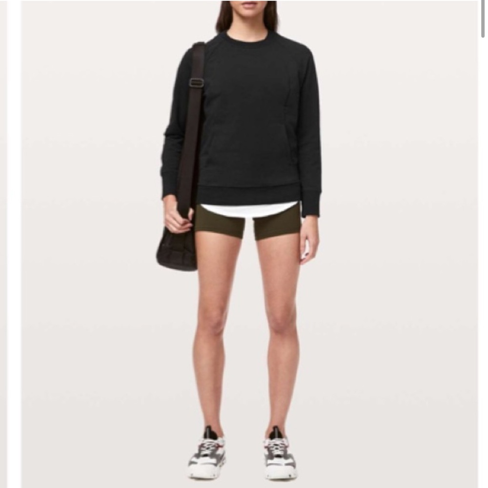 Black Lululemon Scuba Crew Sweater Pullover Size 4